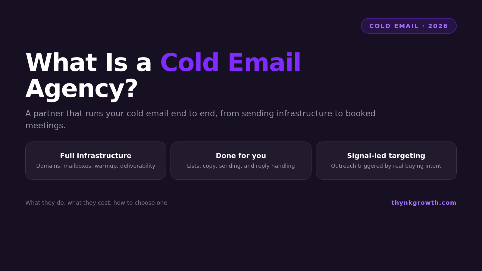 Cold Email Agency: What They Do, Pricing, and How to Choose (2026)